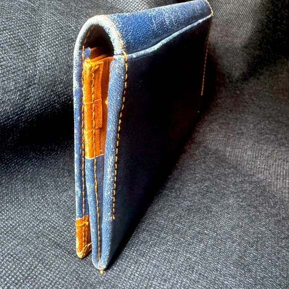 Dior Blue and Brown Leather Wallet - Picture 4 of 9